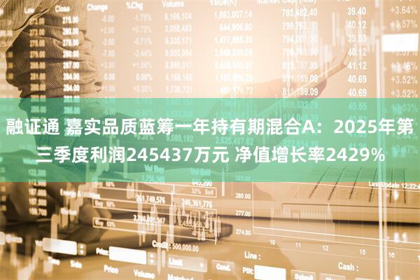 融证通 嘉实品质蓝筹一年持有期混合A：2025年第三季度利润245437万元 净值增长率2429%